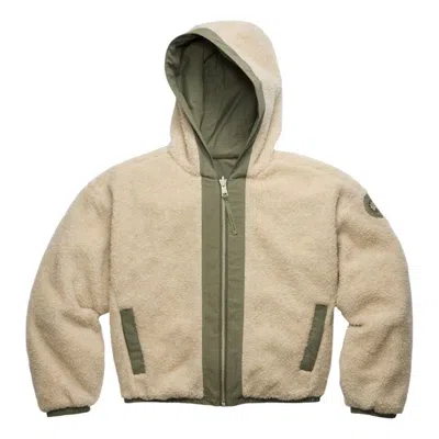 Canada Goose Women Beige Fleece Alberni Reversible Bomber Jacket In Gray