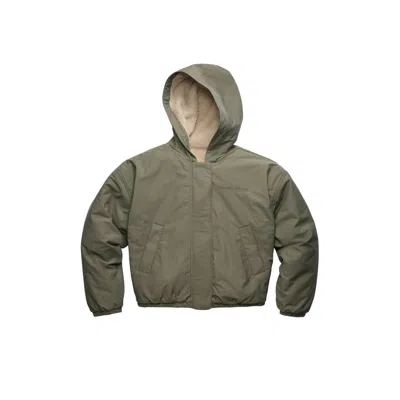 Canada Goose Women Beige Fleece Alberni Reversible Bomber Jacket In Gray