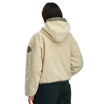 Canada Goose Women Beige Fleece Alberni Reversible Bomber Jacket In Gray