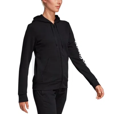 Adidas Originals (wmns) Adidas Essentials Linear Hoodie Asia Sizing 'black White'