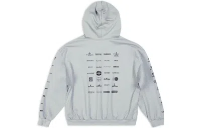 Balenciaga Archives Logos Hoodie 'light Grey' In Gray