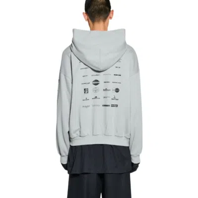 Balenciaga Archives Logos Hoodie 'light Grey' In Gray