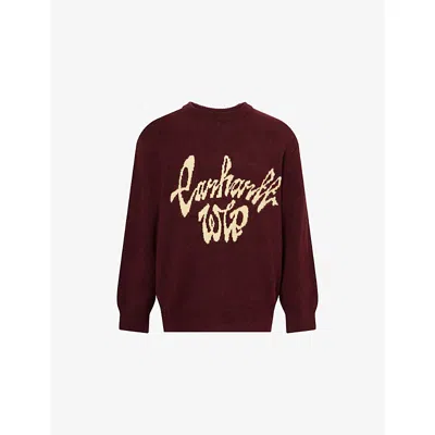 Carhartt Long Sleeve Ribbed Cuff Crew Neck Sweater In Red