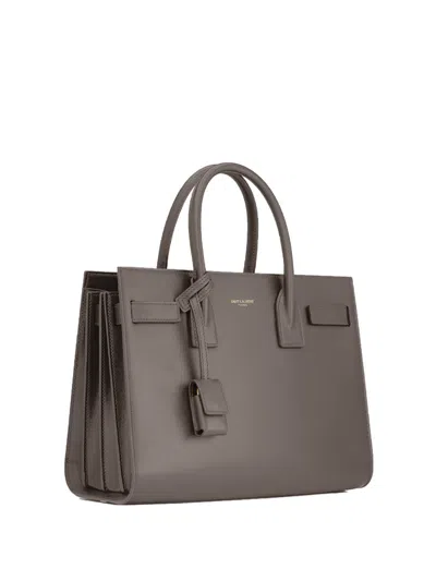 Saint Laurent Grey Sac De Jour Baby Bag In Smooth Leather In Grey