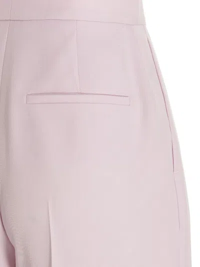 Alexander Mcqueen Pants With Front Pleats In Pink