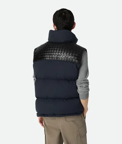 Bottega Veneta Men Midnight Blue Cotton Blend Down Jacket In Black