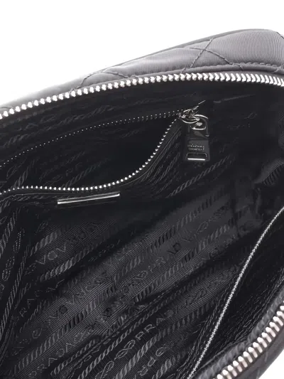Pre-owned Prada Triangle-logo Quilted Handbag In Black