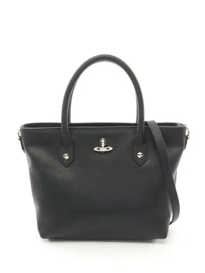 Pre-owned Vivienne Westwood Leather Tote Bag In Black