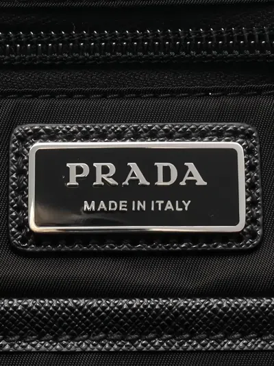 Pre-owned Prada Triangle-logo Crossbody Bag In Black