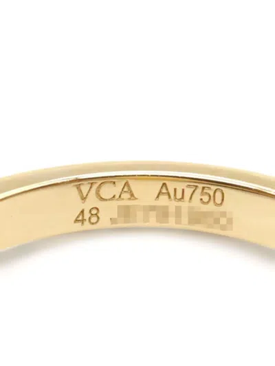 Pre-owned Van Cleef & Arpels 18k Yellow Gold Diamond And Onyx Ring