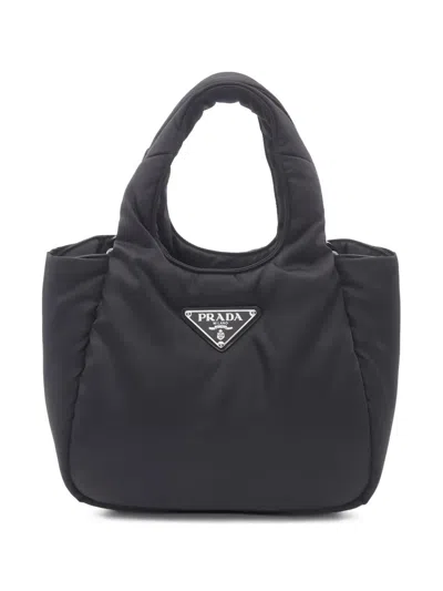 Pre-owned Prada Logo-plaque Tote Bag In Black