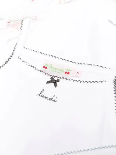 Bonpoint Bow Embroidered Babywear Sets In White
