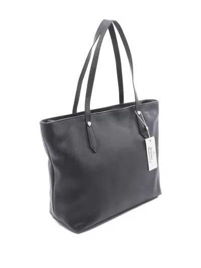 Pre-owned Vivienne Westwood Orb Leather Tote Bag In Black