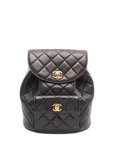Pre-owned Chanel Matelassé Backpack In Black