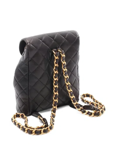 Pre-owned Chanel Matelassé Backpack In Black