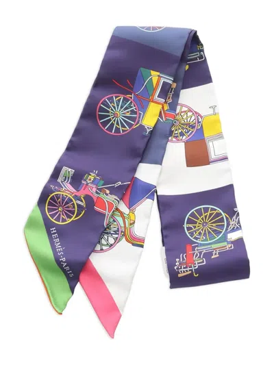 Pre-owned Hermes Voitures Exquises Scarf In Purple