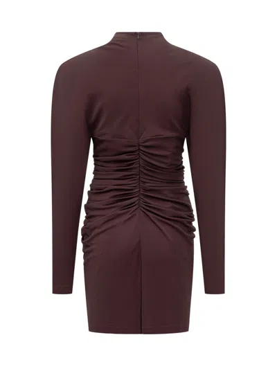 Stella Mccartney Pleated Mini Dress In Brown