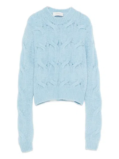 Sportmax Cable-knit Sweater In Blue