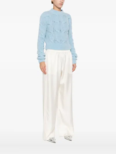 Sportmax Cable-knit Sweater In Blue