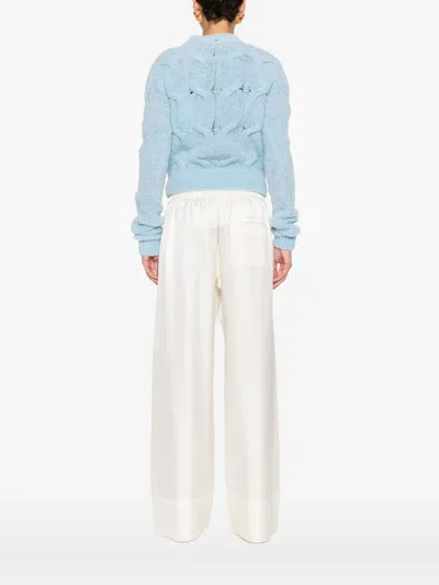 Sportmax Cable-knit Sweater In Blue