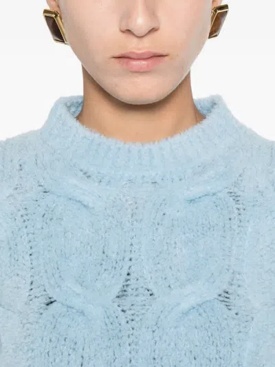Sportmax Cable-knit Sweater In Blue