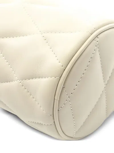 Pre-owned Saint Laurent Diamond-quilted Shoulder Bag In White