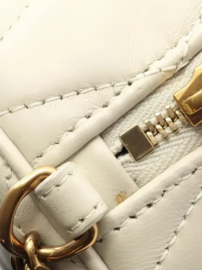 Pre-owned Saint Laurent Diamond-quilted Shoulder Bag In White