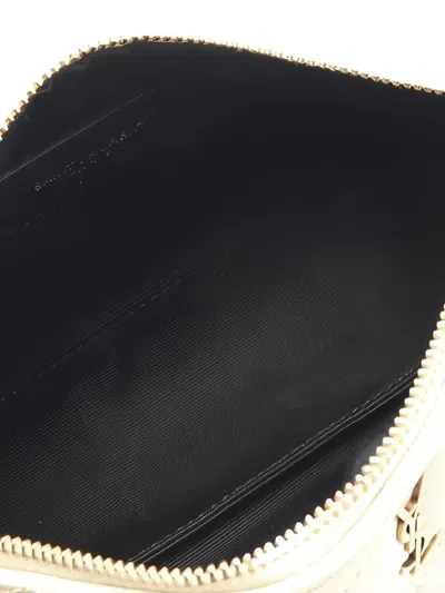 Pre-owned Saint Laurent Diamond-quilted Shoulder Bag In White