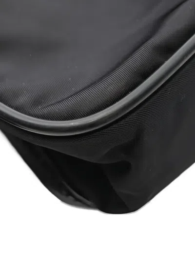 Pre-owned Prada Leather-trim Shoulder Bag In Black