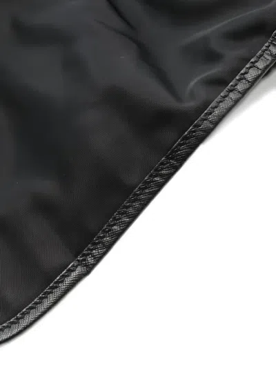 Pre-owned Prada Leather-trim Shoulder Bag In Black