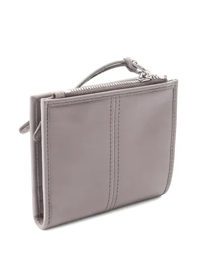 Pre-owned Prada 20's Small Logo-plaque Zip Wallet In Gray