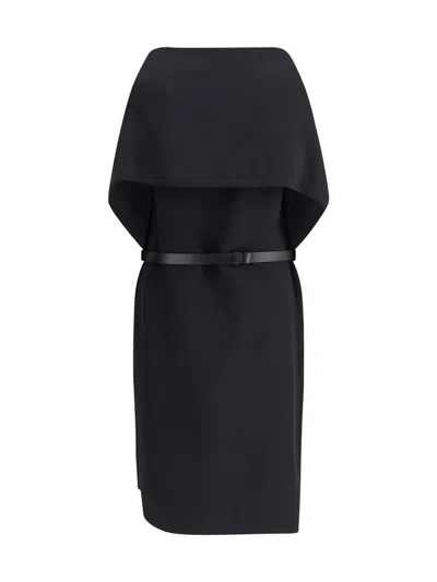 Ferragamo Women Belted Midi Dress In Black