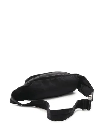 Pre-owned Prada 00s Logo-plaque Belt Bag In Black