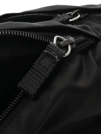 Pre-owned Prada 00s Logo-plaque Belt Bag In Black