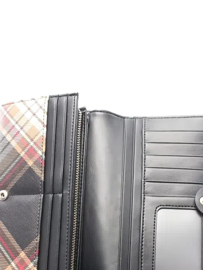 Pre-owned Vivienne Westwood Orb-logo Plaid Wallet In Brown