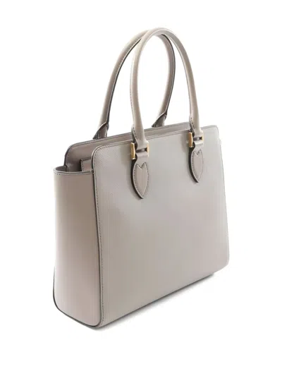 Pre-owned Prada Leather Tote Bag In Gray