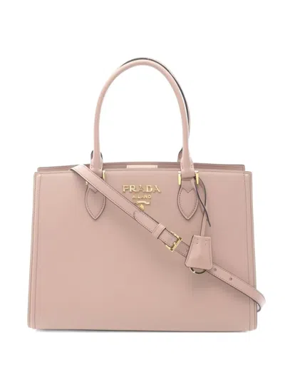 Pre-owned Prada Leather Tote Bag In Pink