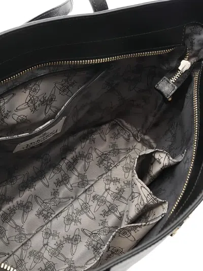 Pre-owned Vivienne Westwood Orb-plaque Tote Bag In Black