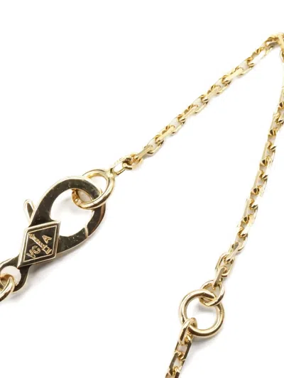 Pre-owned Van Cleef & Arpels 18k Yellow Gold Alhambra Onyx Necklace