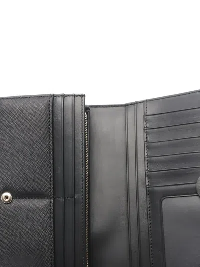 Pre-owned Vivienne Westwood 2020s Classic Logo Leather Wallet In Black