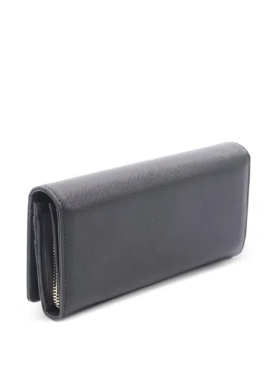Pre-owned Vivienne Westwood 2020s Classic Logo Leather Wallet In Black