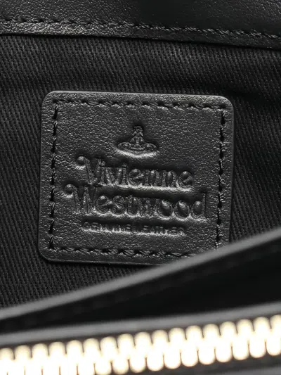 Pre-owned Vivienne Westwood 2020s Classic Logo Leather Wallet In Black
