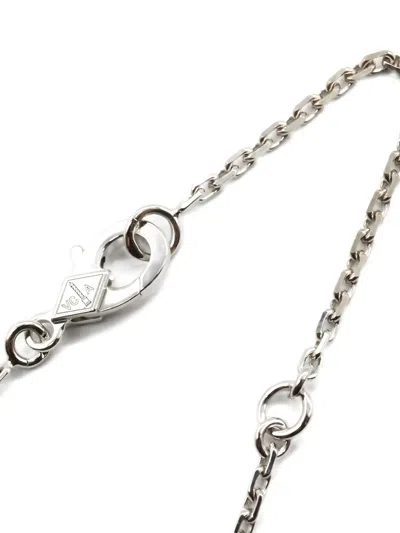 Pre-owned Van Cleef & Arpels 18k White Gold Flower Diamond Necklace In Silver