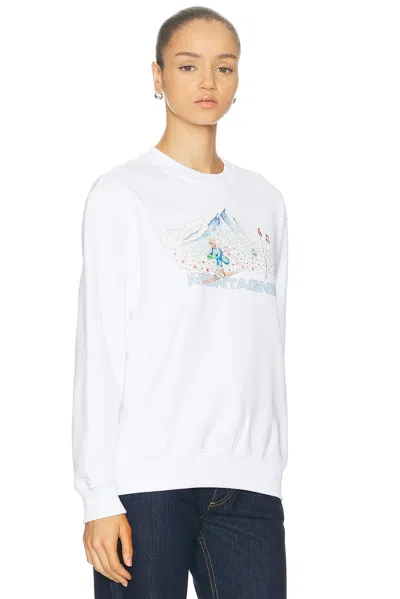 Casablanca Printed Crew Neck Sweatshirt In White