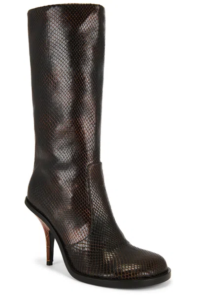 Dries Van Noten Snake-effect Leather Knee-high Boots In Multi
