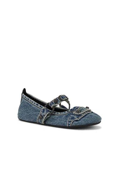 Balenciaga Denim Ballerina Shoes Buckle Detail