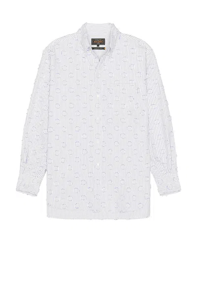 Beams B.d. Classic-fit Burnout Dot Candy Stripe In White