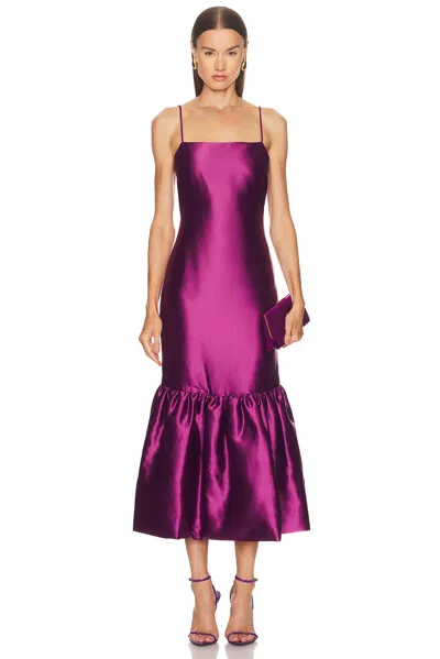 Caroline Constas Sydney Ruffle Hem Gown In Purple
