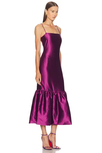 Caroline Constas Sydney Ruffle Hem Gown In Purple