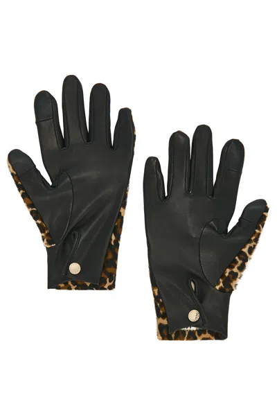 Agnelle Susan Pony Hair Gloves In Animal Print